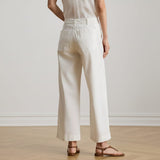 Lauren Ralph Lauren Yurshane Cropped Flat Front Pant In White