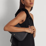 Lauren Ralph Lauren Crosshatch Leather Medium Danni Bag in Black