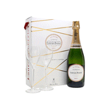 Laurent Perrier La Cuvee Champagne 75cl with + 2 Glasses Gift Set