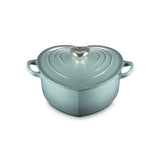 Le Creuset Cast Iron Heart Casserole with Stainless Steel Heart Knob 20cm Sea Salt