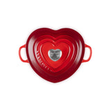 Le Creuset Cast Iron Heart Dish with Stainless Steel Heart Knob 20cm Cerise