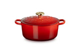 Le Creuset Cast Iron Christmas Round Casserole L'Etoile In Cerise