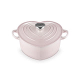 Le Creuset Cast Iron Heart Casserole with Stainless Steel Heart Knob, 20cm In Shell Pink