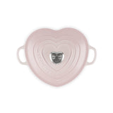 Le Creuset Cast Iron Heart Casserole with Stainless Steel Heart Knob, 20cm In Shell Pink