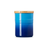 Le Creuset Medium Storage Jar With Wood Azzure