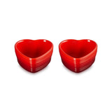 Le Creuset Set Of 2 Heart Ramekins in Cerise