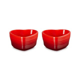 Le Creuset Set Of 2 Heart Ramekins in Cerise