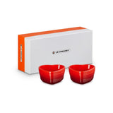 Le Creuset Set Of 2 Heart Ramekins in Cerise