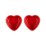 Le Creuset Set Of 2 Heart Ramekins in Cerise