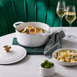 Le Creuset Signature Cast Iron Round Casserole 24cm White
