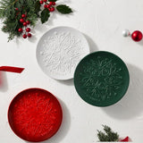 Le Creuset Stoneware Christmas Plate L'Etoile In Cerise