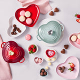 Le Creuset Stoneware Heart Serving Platter 32cm In Shell Pink