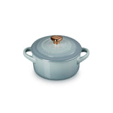 Le Creuset Stoneware Petite Round Casserole with Heart Knob 10cm Sea Salt