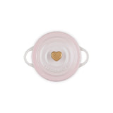 Le Creuset Stoneware Petite Round Casserole with Heart Knob 10cm Shell Pink