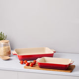 Le Creuset Stoneware Set of 2 Rectangular Dishes Volcanic
