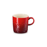 Le Creuset Stoneware Christmas Coffee Mug L'Etoile In Cerise