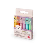Legami Set of 6 Teddy's Style Pastel Mini Highlighters
