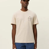 Les Deux Brady Emblem T-Shirt in Oyster Grey White