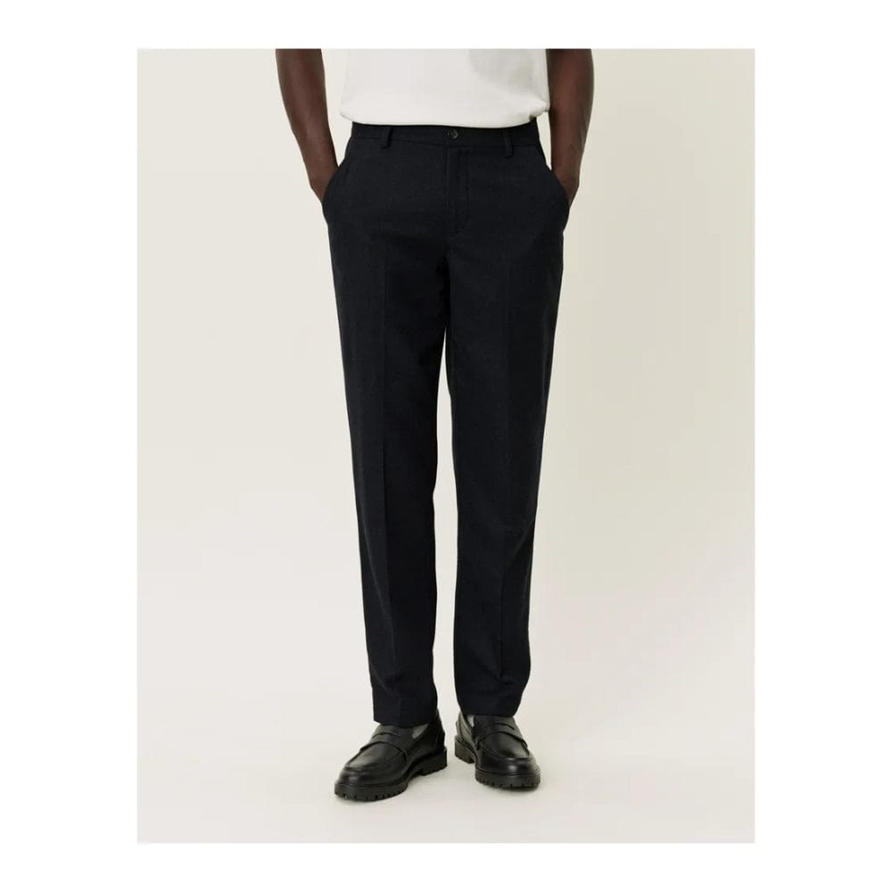 Les Deux Como Tapered Wool Pants In Black Melange