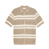 Les Deux Gianni Knitted Shirt In Dark Sand