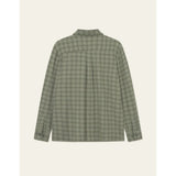 Les Deux John Check Shirt In Olive Night