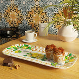 Les Jardins de la Comtesse Capri Large rectangular platter in melamine with lemons - 37,5 x 17 cm