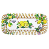Les Jardins de la Comtesse Capri Large rectangular platter in melamine with lemons - 37,5 x 17 cm
