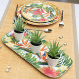 Les Jardins de la Comtesse Exotic Flowers Large rectangular platter in melamine with flowers - 37,5 x 17 cm