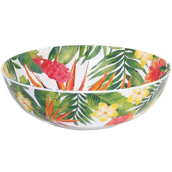Les Jardins de la Comtesse Exotic Flowers Large salad bowl in melamine with flowers - Ø 31 cm