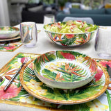 Les Jardins de la Comtesse Exotic Flowers Large salad bowl in melamine with flowers - Ø 31 cm