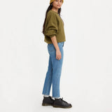 Levi's 501® Levi's Crop Jeans Medium Indigo Worn In Blue