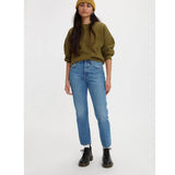 Levi's 501® Levi's Crop Jeans Medium Indigo Worn In Blue