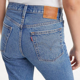 Levi's 501® Levi's Crop Jeans Medium Indigo Worn In Blue