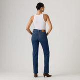 Levi's 723 High Rise Straight Jeans In True Blue Dark