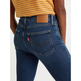 Levi's 725 High Rise Bootcut Jeans Dark Indigo Worn In Blue