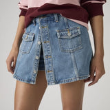 Levi's Button Front Skort Work For It Blue