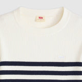 Levi's Crewneck Rib Sweater Adrienne Stripe In Egret/Blue