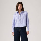 Levi's Cropped Harlie Shirt Bronski Stripe In Amparo Blue
