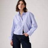 Levi's Cropped Harlie Shirt Bronski Stripe In Amparo Blue