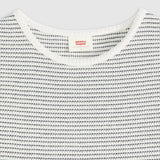 Levi's Dry Goods Waffle Cap-Sleeve Tee Annalise Stripe Gardenia Peacoat In Blue