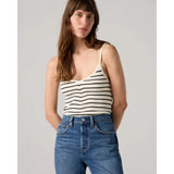 Levi's Freja Sculpt Tank In Louise Stripe Egret