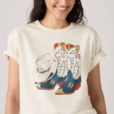 Levi's Graphic Tabor Tee Cowboy Boot And Hat Egret In White