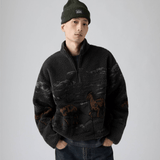 Levi's Idyllwild Sherpa Popover Jacket Running Horses Lands In Black