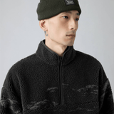 Levi's Idyllwild Sherpa Popover Jacket Running Horses Lands In Black