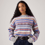 Levi's Ines Fairlisle Sweater Leandra Fairisle Tawny Port Wool Blend In Multi Colour