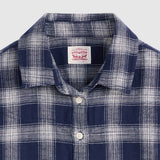 Levi's Journey Alarcon Plaid Navy Cotton Western Shirt In Blue