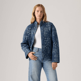 Levi's Lottie Liner Jacket Emme Patchwork Bandana Dark Indigo In Blue