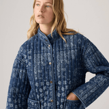 Levi's Lottie Liner Jacket Emme Patchwork Bandana Dark Indigo In Blue