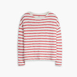 Levi's Margot Long Sleeve Tee Saint Stripe Script in Red