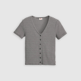 Levi's Muse Tee in Vanilla Stripe Caviar Black
